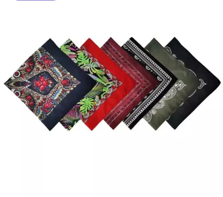 Multiple Styles Wholesale Printing Fashion Logo Cotton Bandana Square Custom Bandana