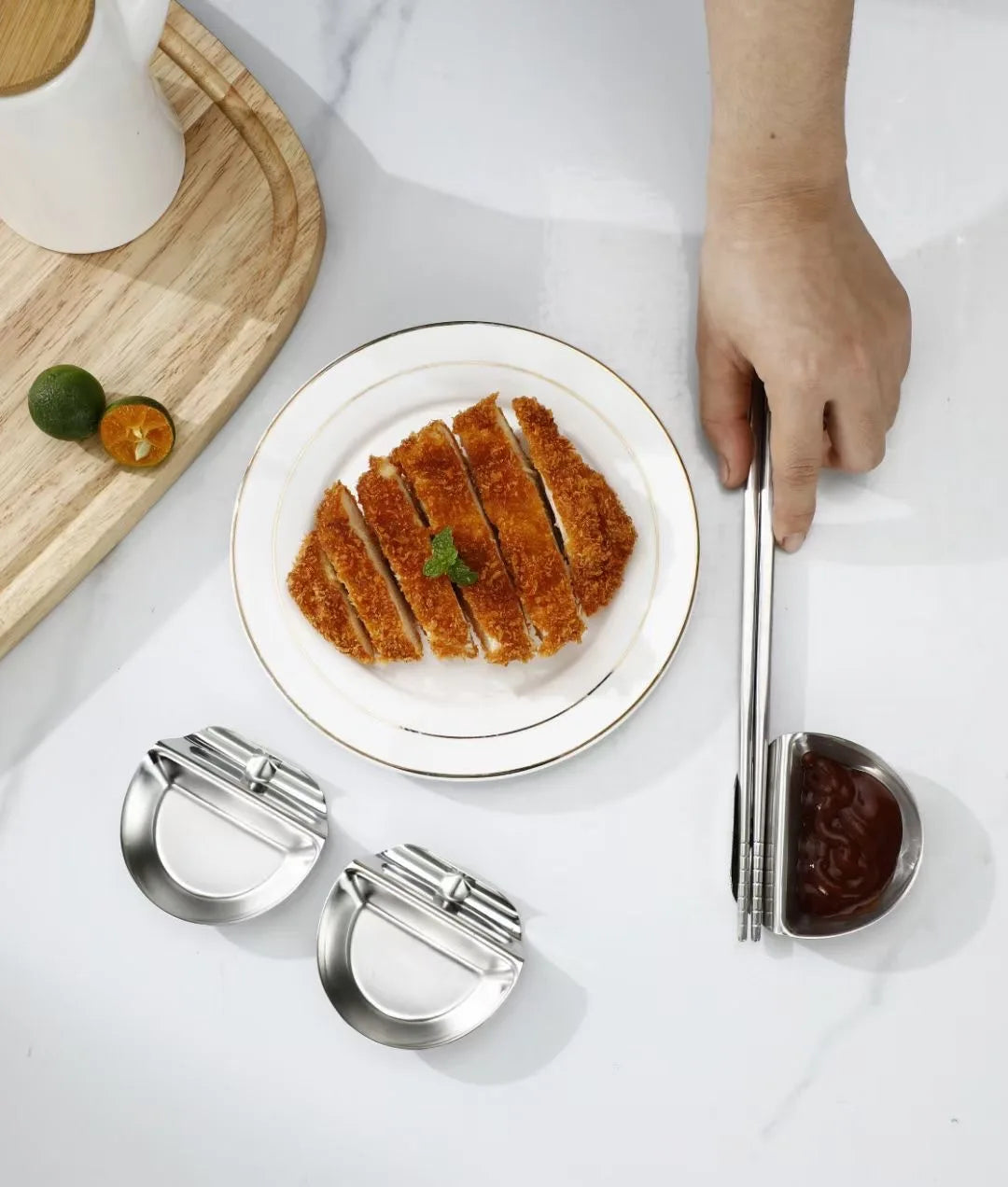 Stainless Steel Household Restaurant Dish Barbecue Seasoning Dish Seasoning Dish