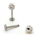 Fancy Stainless Steel Labret Ring Piercing Crystal Monroe Lip Stud Labret Bar Tragus Piercing Children's Body Jewelry by Ferido