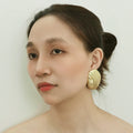 Shell Shape Big Alloy Stud Earrings for Women Statement Jewelry Ear Fashion Accessories