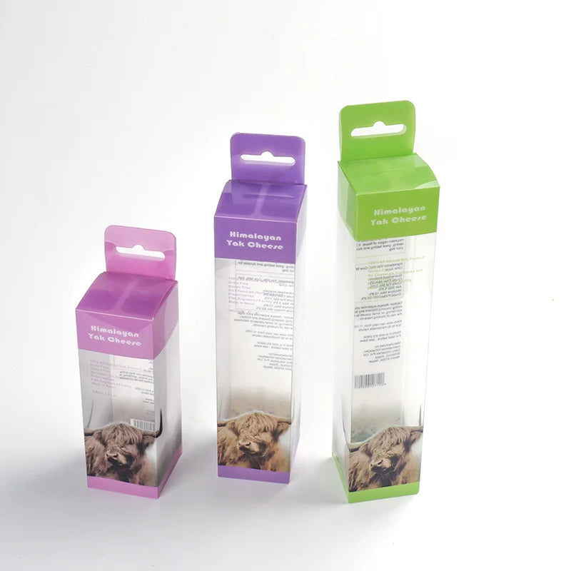 Factory Wholesale High Clear Plastic PET RPET Food Grade Folding Packing Box Pet Food Eco-friendly Box with Hang Hole