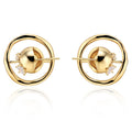 Custom-Made New Design Brass Earrings with 18K Gold Plating 3D Earth Star-Shaped Zirconia Women's Jewelry