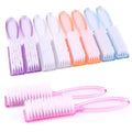 Long Plastic Handle Nail Cleaning Brushes Dust Powder Cleaner Remover Scrubbing Tools Manicure Multifunctional Brush