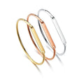 Hot Selling  18k Gold Plated Stainless Steel Rose Gold Silver Plating Bracelet Open Custom Engrave logo Letter Bangle Bracelet