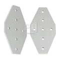 Silver Durable 7 Hole Cross Type Joint Board Plate 90 Degree Corner Angle Bracket Connection for Aluminum Profile for 3D Printer