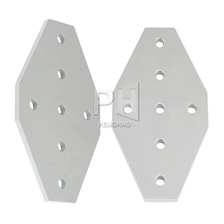 Silver Durable 7 Hole Cross Type Joint Board Plate 90 Degree Corner Angle Bracket Connection for Aluminum Profile for 3D Printer
