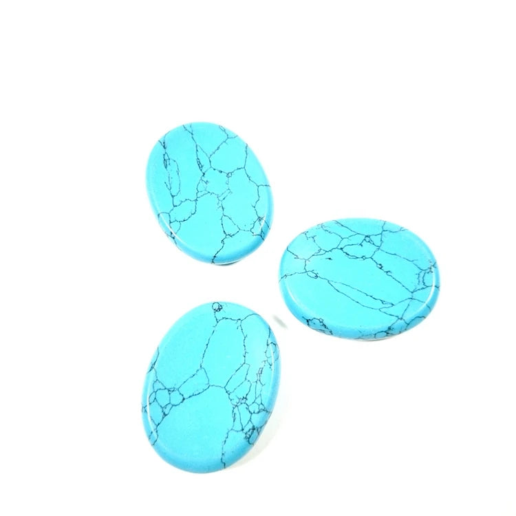 HZ Bulk Wholesale Natural Crystal Palm Stone Semi-precious Thumb blue turquoise Worry Stone