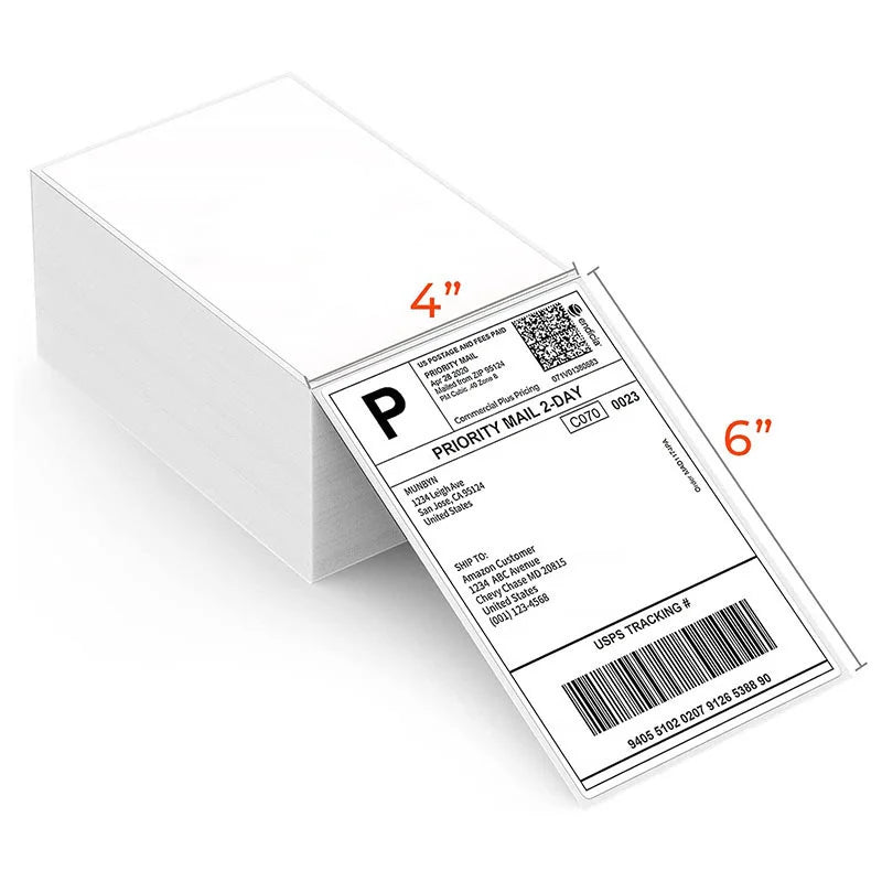 Paper Label Jumbo Roll Waterproof Oil-proof  Supermarkets Shelf 4'' X 6'' Printing Direct Thermal Labels Sticker Shipping Label