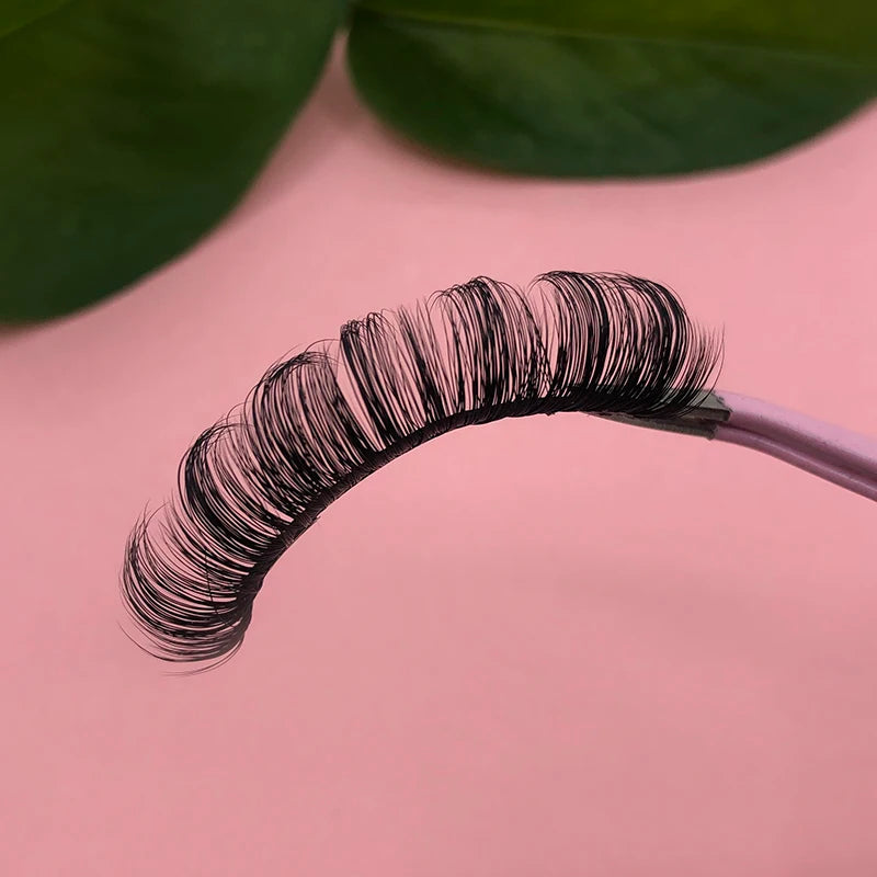 DC08 Wholesale Vendor Russian Lashes c d Dd Curl Handmade Full Strip Natural Faux Mink Lashes with Custom Packaging