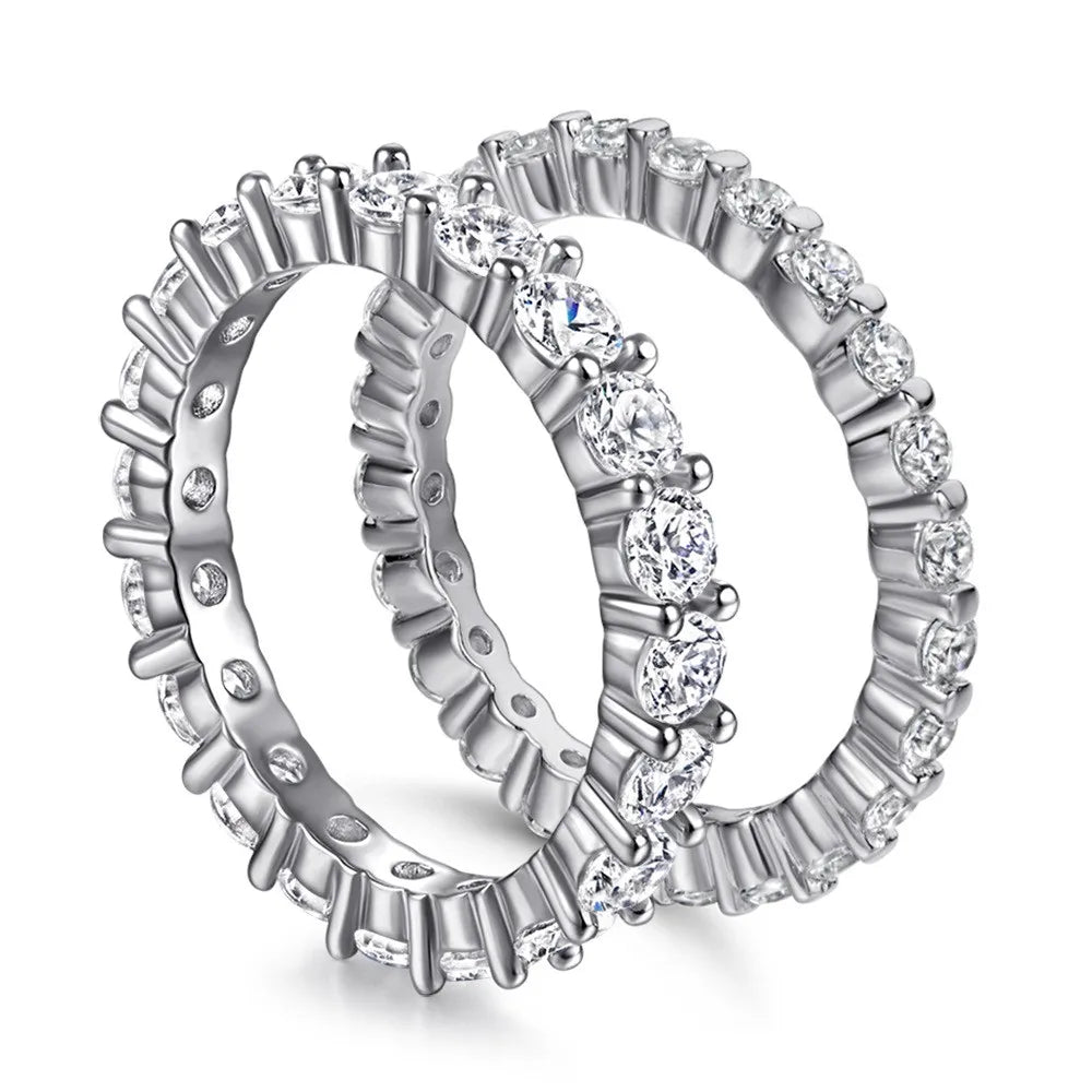 Fine Jewelry Women Heart Rings Hollow Design Rhodium Plated 925 Sterling Silver Wedding Engagement Ring