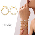 18K Gold Plated Stainless Steel Bracelet for Women with Geometric Zircon Trendy Style for Anniversary