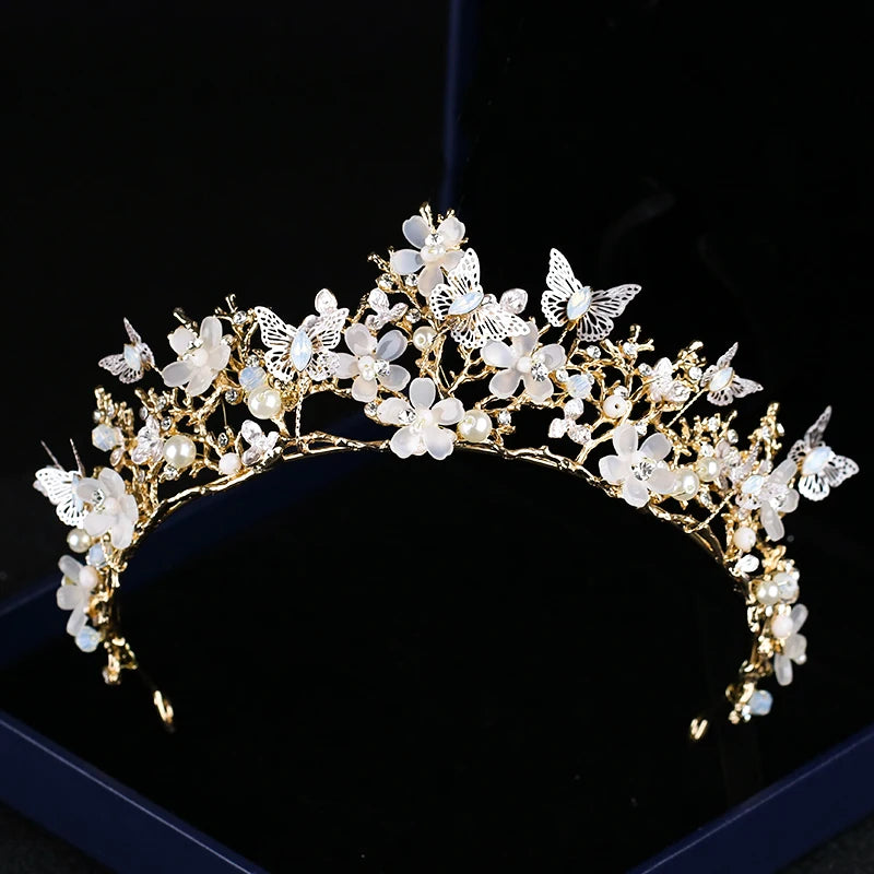 Handmade Jewelry European and American Style Rhinestone Baroque Bride Crown Tiaras Custom Hair Crown for Girls