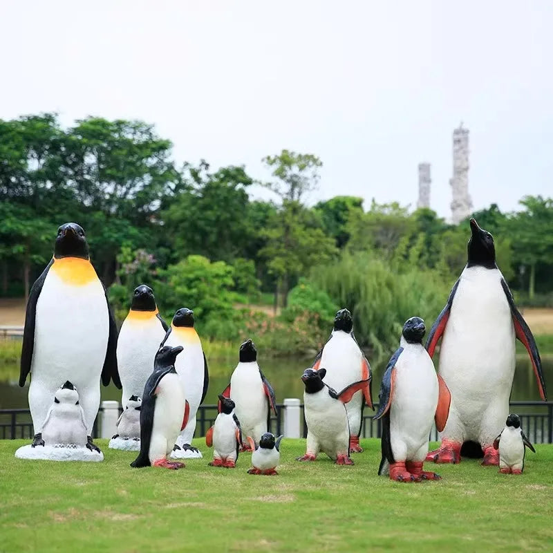 2025 frp emperor penguin statue /resin crafts handcraft king penguin sculpture/ocean theme party penguin ornaments
