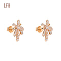 Wholesale 18K Cubic Zircon and Flower Stud Earrings 18K Real Gold Hoop Earrings AU750 Gold 18K Pure Gold Jewelry