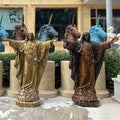 BLVE Outdoor Decoration Church Religious Metal Figure Sculpture Life Size Open Arms Brass Bronze Christ Jesus Statue