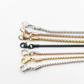 Silver Box Chain Necklace Joias Em Ouro 18k Non Tarnish Jewelry Stainless Steel Gold Plated Jewelry for Korean Accessories