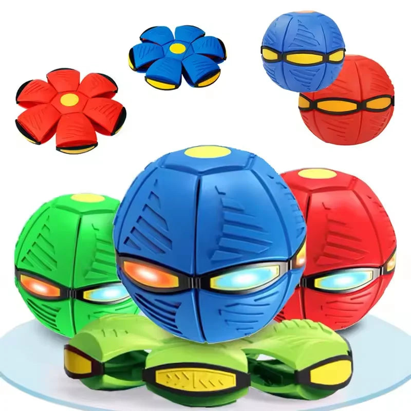 Hot Sale Flying Saucer Ball for Kids Throw Disc Ball Toy Outdoor Deformation Toy Football-disc With 3 Lights