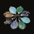Wholesale Natural Stone Crystal Pendant Necklace Silver Plated Wire Wrapping Tree of Life Gemstone Pendant Jewelry