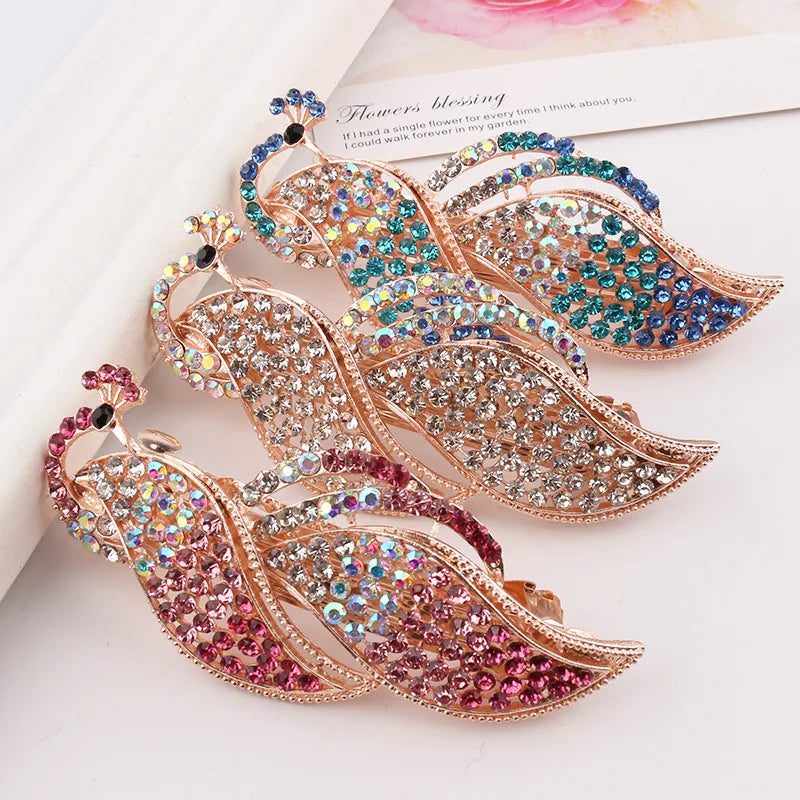 AA01181 Delicate Hair Accessories Bing Bling Fashion Spring Hair Clips Headdress Lady Ponytail Clip