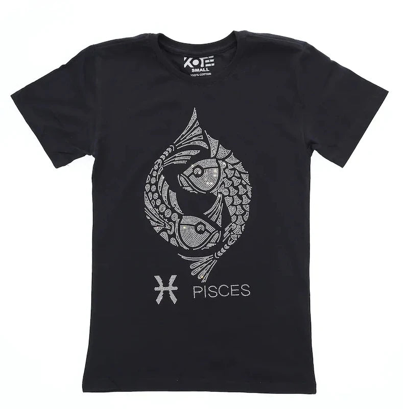 Elegant Custom Heat Transfer Crystal Pisces Design Rhinestone Iron-On Patches Factory Wholesale