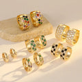 Fashionable Gold-plated Designer Earrings Hypoallergenic Silver Pin Geometric Zircon Earrings for Women Zircon Hoop Earrings