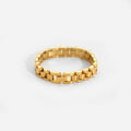 IP 18K Gold Plated Stainless Steel Bracelet Non-Tarnish Trendy Removable Watch Band for Women and Men for Anniversary