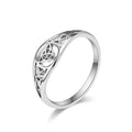 Wholesale Celtic Knot Ring in Rose Gold Black Silver Stainless Steel with Intricate Hollow Cut Out Design Rose Gold Plated