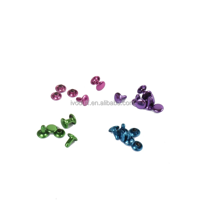 Ivoduff New Color Round Double Head Rivets Fasteners for DIY Handbag