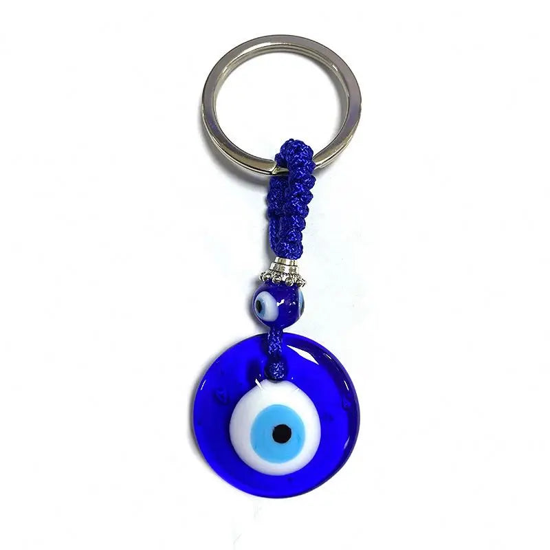 Turkish Blue Evil Eye Beads Pendant Glass Car Key Chains Key Rings for Couple Gift Vintage Lucky Evil Eye Accessories Bag Charm