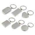 Personalized Custom Logo Luxury Rectangle Metal Keychain Enamel Vintage Style Heart Circle Tag Bulk Logo Key Ring Blank Keychain