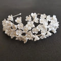 SLBRIDAL Luxury Handmade Rhinestone Crystal Simulated Pearls Ceram Flower Bridal Tiara Headband Wedding Crown Women Hair Jewelry