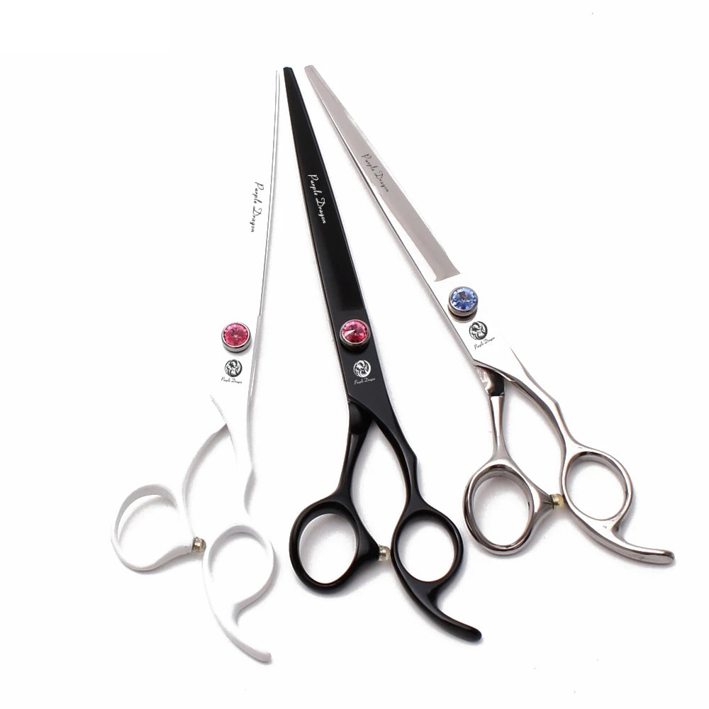 Professional Pet Grooming Scissors 8" Japan 440C Stainless Steel Straight Blade 60-62HRC Sharp Tip Right-Handed Model Z9102