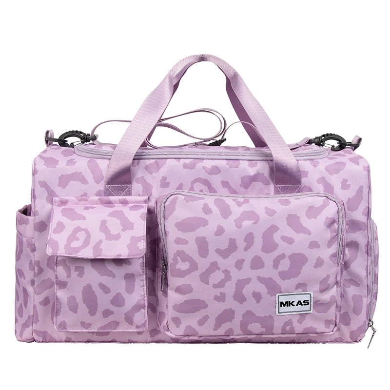 MKAS Canvas Women'S Custom Logo Fitness Sports Duffel Travel Womens Gym Bags for Men With Custom Logo Print Gym Bag