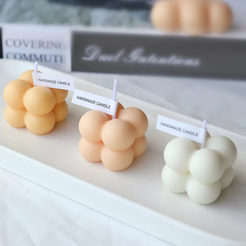 N278 Wholesale Small Rubik's Cube Scented Beeswax Candle for Ramadan and Father's Day Celebration