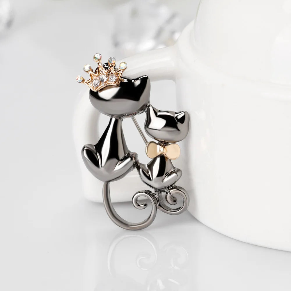 Joyas Fashion Jewelry Wholesale Cute Cat Vintage Rhinestone Customized Brooches for Women