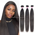 Virgin Hair of  Light Yaki Straight Bundle Natural Black Color 100g With Double Weft for Medium High Market