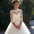 Spring New Women O-Neck Lace Wedding Dress Elegant Wedding Dress 2025