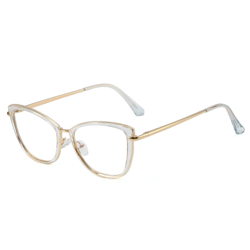 Classic Large Frame Women's Round Anti-Blue Light Lenses Sexy Cat Eye Optical Glasses MS 95290 Computer Glasses