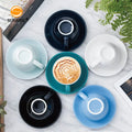Wholesale Nordic Classic 200cc Milk Tea Cappuccino Coffee Cups Saucer Set Porcelain Coffee Cup Ceramic