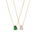 Best Selling Stainless Steel 18K Gold Plated Dainty Cubic Zircon Teardrop Diamond Pendant Link Chain Necklace