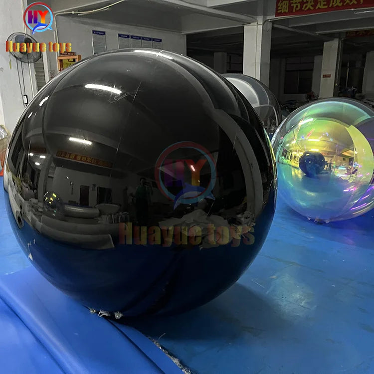 Hanging Black Inflatable Mirror Ball Mirror Balloon Big Mirror Sphere for Decoration sealed Gold/silver Ball