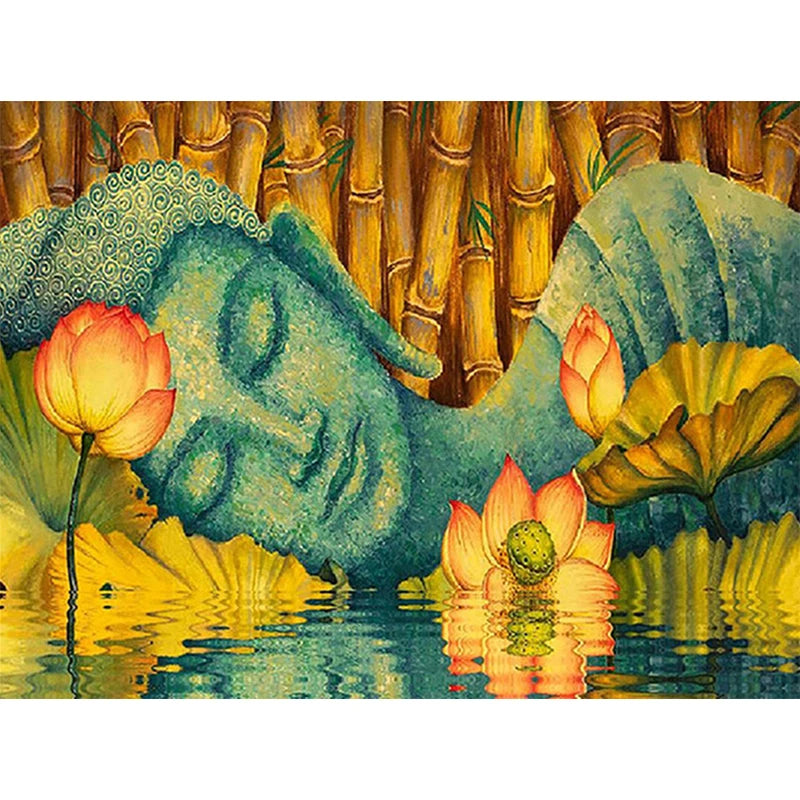 LS Buddha Statue Portrait Diamond Embroidery DIY Kit Full Drill Diamond Painting Art Tree Classic Style Religious Paintings