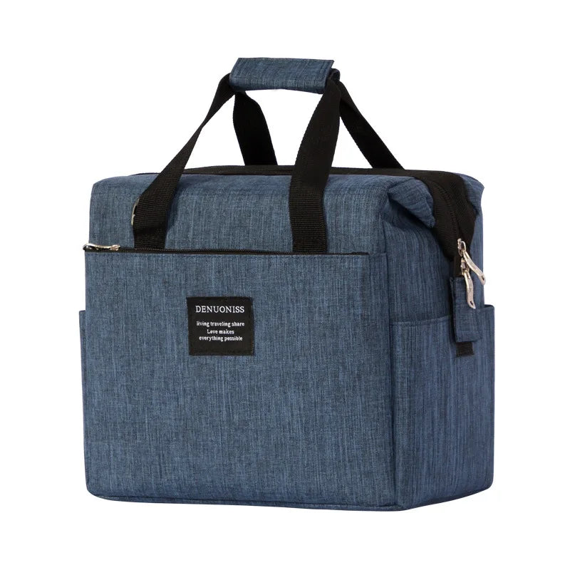 High Quality Large Capacity Portable Polyester Oxford Cloth Insulated Grocery Bag for Outdoor Picnic and Delivery