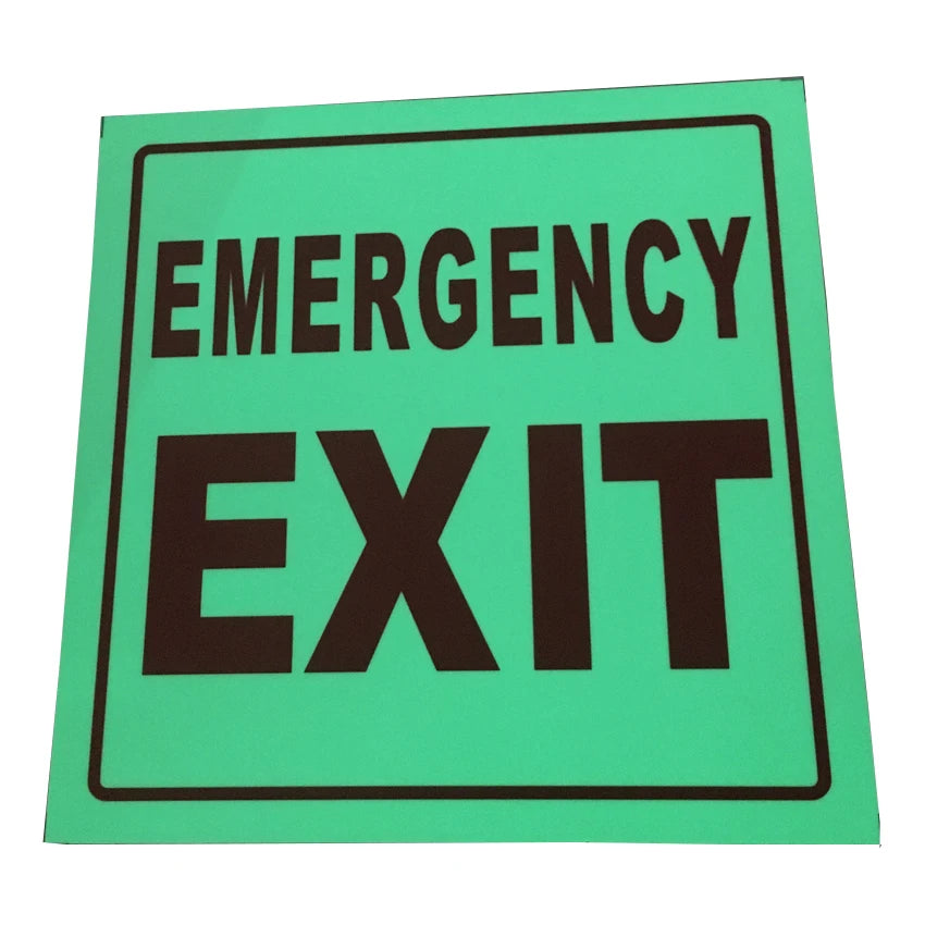 Self Luminous Exit Signs 1.2mm Photolumines Fire Emergency Exit Sign