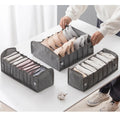 Linen Fabric Bar and Clothes Organizer of Wardrobe Drawer 3-piece Set Foldable Underwear Storage Box for Panty Socks