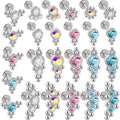 Wholesale AB Crystal Flat Gem Labret Lip Studs 0.9mm Screw Ear Cartilage Tragus Helix Body Piercing Jewelry Surgical Steel Moon