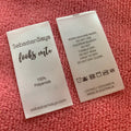 Printing Double Sides Woven Edge Fabric Labelprinting Front and Back logo Satin Label With Top Sewing