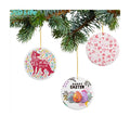 PYD Life Wholesale 2.75 Inch Ceramic Sublimation Christmas Ornaments Blank Round Tree Hanging Decorations Custom Photo Print
