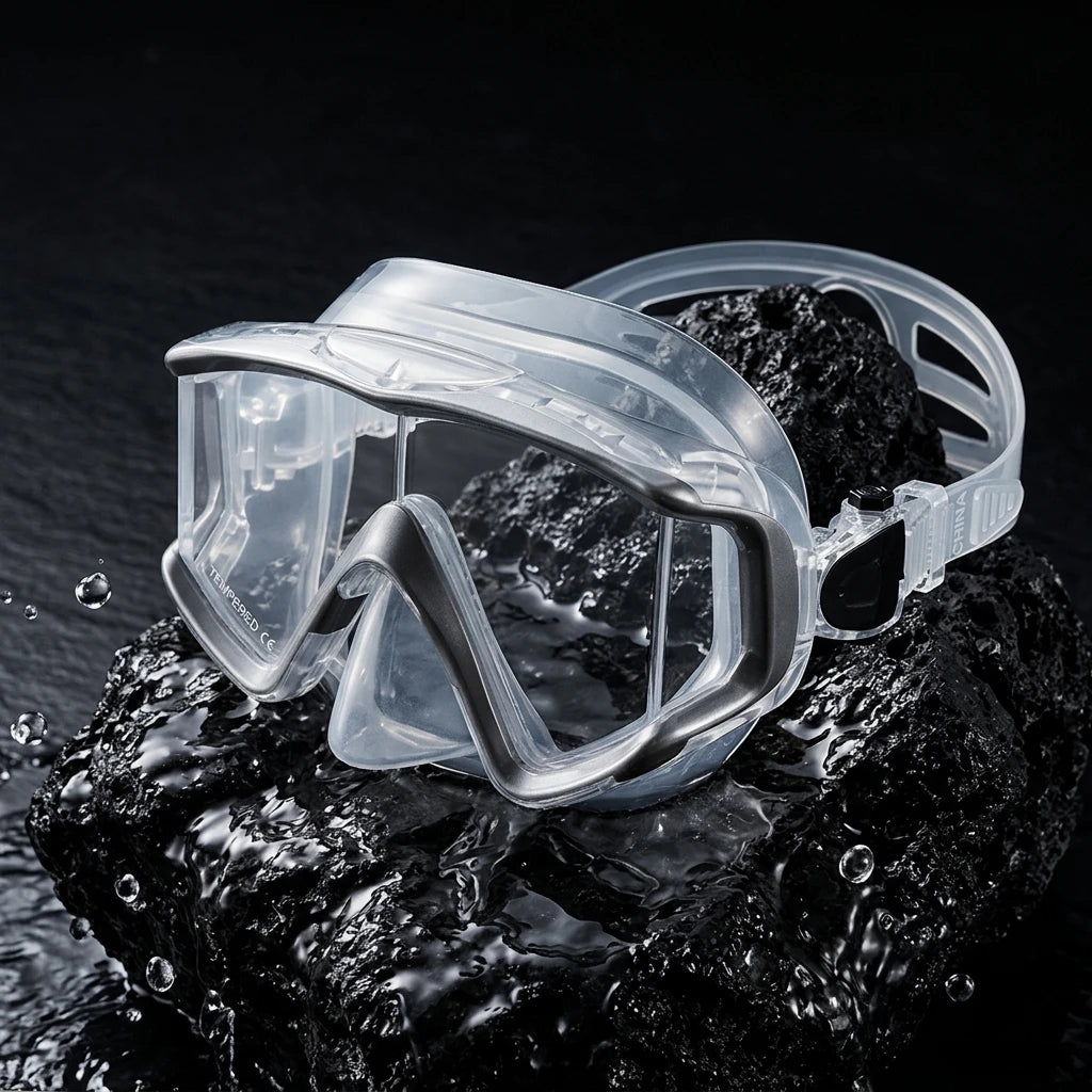 Hot Sale 3 Side Scuba Diving Masks Window Panoramic View Tempered Glass Adults Snorkeling Diving Mask for Men MegaBDM