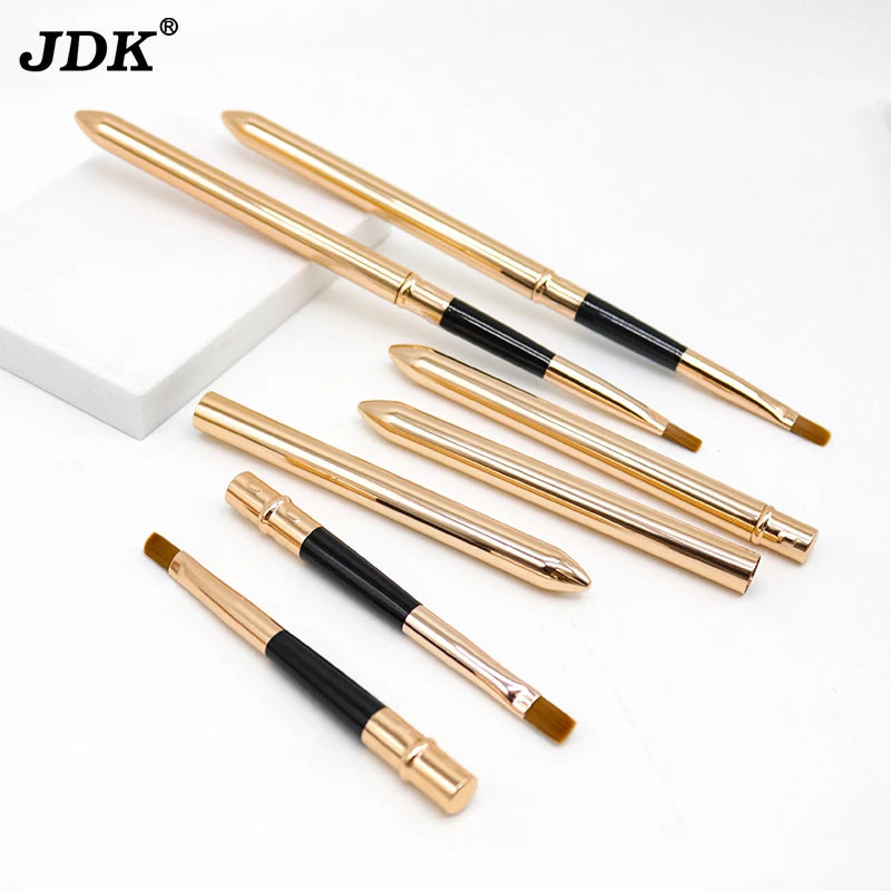 JDK Free Lip Makeup Samples Brush Mini Concealer Brush Makeup Retractable Flat Top Metal Brush Private Label